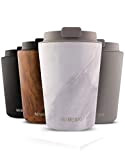 MAMEIDO Mug Isotherme 350ml White Marble - Thermos Café, Tasse Isotherme Étanche en acier inoxydable sans BPA, 100% Hermétique