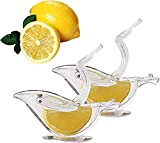 Manual Lemon Squeezer,Acrylic Manual Lemon Slice Squeezer/Portable Transparent Fruit Juicer,Elegance Bird Shape,Orange Fruit Hand Juicer Home Kitchen Acrylic Clips Tools- ...