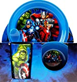 Marvel Avengers Ensemble de 5 pièces pour petit déjeuner avec assiette, bol et cuillère et fourchette