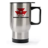 Massey Ferguson Tractor Enthusiast Farming Durable Personalized Stainless Steel Travel Mug 14 oz Tea Mug Personalized Gift Silver