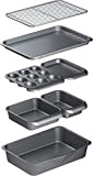 MasterClass Smart Space Non-Stick Carbon Steel Stackable Bakeware Set (7 Pieces), Grey, 41 x 31 x 10.5 cm