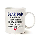 Mauag Mug cadeaux de Noël Funny Mug à café pour papa – Dear Dad, je suis votre enfant Mug à café, Meilleur ...