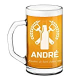 Maverton Chope à Bière Gravée - 640ml Verre à Bière avec Anse - pour Amateur de Bière – pour anniversaire ...