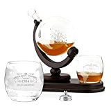 Maverton Ensemble de Carafe Globe avec 2 verres gravés à whisky - Whiskey Set pour chaque gentleman - Cadeau d’anniversaire ...