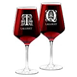 Maverton Set de 2 Verres à Vin en Cristal - Verres gravés 530 ml - Verres XL Personnalisés - Cadeau ...
