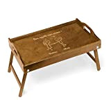 Maverton Table pliante personnalisée de lit - Plateau de lit avec gravure - Table en bois de pin pour femme ...