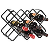 mDesign range bouteille pour vin – joli casier à bouteille en métal à trois étages pour jusqu’à 8 bouteilles – ...