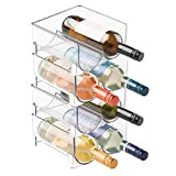 mDesign range-bouteilles (lot de 4) – casier à bouteilles empilable en plastique sans BPA pour 2 bouteilles de vin ou ...