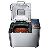 MEDION Machine à pain, boîtier inoxydable, 600 watts, 1000 g, 25 programmes automatiques, 3 degrés de brunissage, moule antiadhésif, écran ...