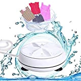 Mini lave-vaisselle Turbo Lave-linge à Ultrasons Turbine Laveuse Avec Câble USB Compact pour la maison, voyage, voyage d’affaires appartement (White)