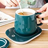 MISNODE Chauffe-tasse à café avec tasse, chauffe-tasse à café USB avec arrêt automatique, bureau intelligent, plaque chauffante à induction par ...