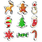 MIUTME Lot de 9 Emporte-pièces de Noël,Coupe-biscuits en Acier Inoxydable,Emporte Piece Noël pour Tarte au sucre Moule à Biscuits Décoration ...