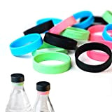Mixcover Anneau en silicone pour marquage des bouteilles, compatible avec les bouteilles en verre SodaStream, pingouin, bouteilles en plastique en ...