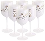 Moët & Chandon Ice Impérial Champagne Lot de 6 grands verres blanc/or en acrylique Gobelet
