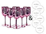 Moët & Chandon Ice Impérial Verre à champagne et prosecco en acrylique avec un ensemble de sous-verres en papier rose