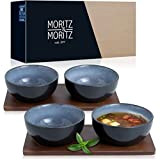 Moritz & Moritz 4X Bols Soupe Miso - 12 cm Ø - Service de Table Japonais en Céramique et Bois de ...
