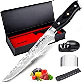 MOSFiATA Couteau à Filet,15cm Couteau Désosser Professionnel- spécial pour fileter Couteau - couteau de cuisine en acier inoxydable à bord ...