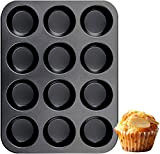 Moule à muffins en silicone pour 12 muffins, plaque à muffins, 33 x 25 cm, moules à cupcake antiadhésifs, taille ...