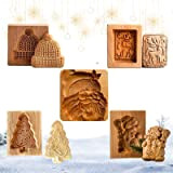 Moules à Biscuits en Bois Sculpté, Emporte-Pièce en Bois, Emporte Pièces Noël, 3D Moule Biscuit, Outil de Cuisson d'artisanat de ...