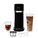 Mr. Coffee Cafetière glacée et chaude, machine à service unique avec gobelet de 650 ml et filtre à café réutilisable, ...
