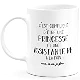 Mug Assistante RH Princesse - Cadeau Femme pour Assistante RH Humour drôle idéal pour Anniversaire collègue - Céramique - Blanc