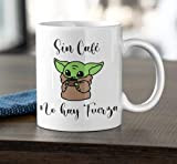 Mug avec inscription MOL3D Cadeau original « Baby Yoda ». Sans café, pas de force" - 350 ml