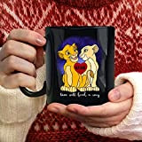 Mug avec nom personnalisable - Le Roi Lion - Love - Cadeau pour la Saint-Valentin