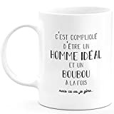 Mug Cadeau Boubou - Homme idéal Boubou - Cadeau prénom personnalisé Anniversaire Homme noël départ collègue - Céramique - Blanc ...