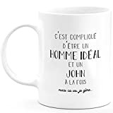 Mug Cadeau John - Homme idéal John - Cadeau prénom personnalisé Anniversaire Homme noël départ collègue - Céramique - Blanc ...