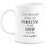 Mug Cadeau Nadia - compliqué d'être Une Princesse et Une Nadia - Cadeau prénom personnalisé Anniversaire Femme noël départ collègue ...