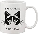Mug en céramique avec inscription « I am Having a Bad Day Grumpy Cat »