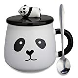 Mug en céramique cadeaux – Panda 3D pour cadeau d’anniversaire, de Noël Tasse à café, à thé avec couvercle et cuillère pour ...