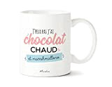 Mug - J'peux pas j'ai chocolat chaud et marshmallow | Manahia | Imprimé en France | cadeau de noël - ...
