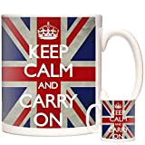 Mug Keep Calm Keep Calm and Carry ON en céramique Motif drapeau du Royaume-Uni