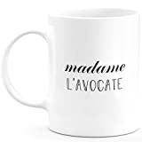 Mug Madame l'avocate - Cadeau Femme pour avocate Humour drôle idéal pour Anniversaire - Céramique - Blanc