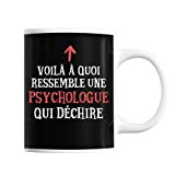Mug Psychologue Qui déchire | Tasse café métier pour collègue de travail ami ou famille | Imprimé en France
