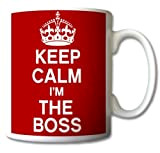 Mug rétro avec inscription « Keep Calm and Carry on I'm The Boss »