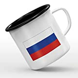MUG tasse émaillée au motif Drapeau Russie