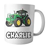 Mug tracteur vert – Cadeau personnalisé – Ajoutez n'importe quel nom