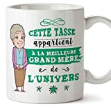 Mugffins Mamie Mug/Tasse - Cette Tasse Appartient à La Meilleure Grand-Mère de l'univers - Tasse Originale/Cadeau Anniversaire/Fête des Mères/Futu