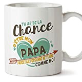Mugffins Papa Tasse/Mug - Tu as de la Chance d'être Mon Papa - Tasse Originale/Idee Fête des Pères/Cadeau Anniversaire/Future Papa. ...