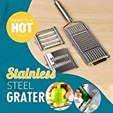 Multi-Purpose Vegetable Slicer，4 Interchangeable Stainless Steel Blades Cut, Peel, Slice Grate & Julienne Slicer
