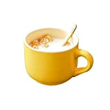 MUXUE Tasse à Café en Céramique, Grandes Tasses avec Cuillères 500ml, Élégante Tasse De Lait De Petit Déjeuner à l'Avoine, ...