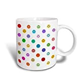 NA Tasse à café drôle mug_76650_1 'Motif de Visage de Smiley Arc-en-Ciel - Smileys colorés - Multicolore Smileys Heureux Pois ...