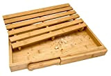 NERTHUS FIH 939 Planche à découper pour le pain en bois de bambou avec couteau en bois de bambou, couteau ...