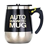 Niktule Mug mélangeur automatique en acier inoxydable - Charge USB - 400 ml - Pour café, thé, lait au chocolat ...