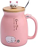Ninevi 380ml/15oz Tasses de Chat en Céramique Mug avec Tasse de chat,Tasse à café en céramique mignonne avec Lovely Kitty ...
