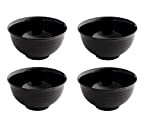 Nippan Lot de 4 bols japonais en plastique pour soupe de riz Ramen 138112 Noir 14,6 x 7,6 cm