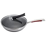 Non-Stick Frying Pan Chemical-Free Stir Fry Pans with Stainless Steel Handle Induction Frying Pan Suitable for All Stoves (Color : ...
