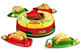 Nostalgia Taco Tuesday Heated Lazy Susan Topping Bar Perfect for Burritos, Nachos, Fajitas, 20-Oz. Warming Pot, Includes 4 Tortilla Holders, ...